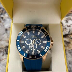 Invicta Blue and Gold Watch
